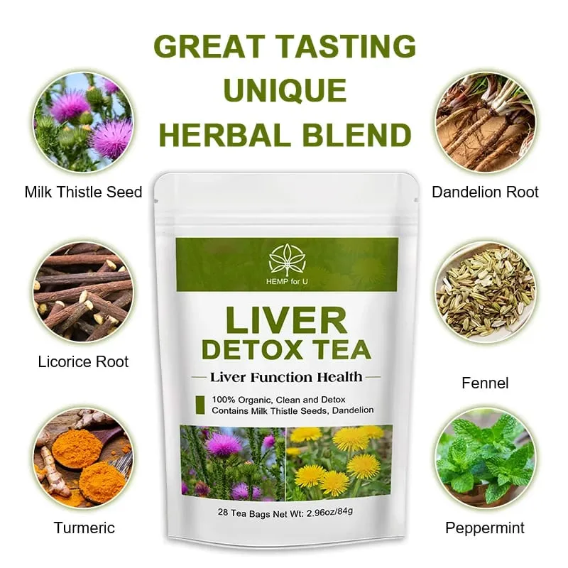 Liver Detox Natural and Organic Herbal Support Clearing Away Heat Detoxifying Tea for Repair Body Fat Metabolism System