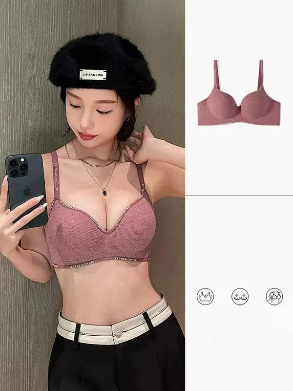 Γυναικεία εσώρουχα μικρό στήθος Sexy Push Up Εσώρουχα Σουτιέν χωρίς ραφή για Γυναικεία Άνετο καθημερινό σουτιέν Χοντρό Bralette 32-38AB