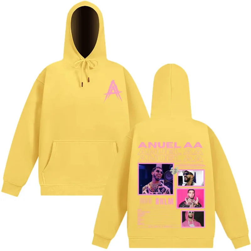 Rapper Anuel AA Album 2025 Graphic Hooded Sweatshirts Men Women Hip Hop Gothic Autumn Winter Pullover Casual Classic Sportswear