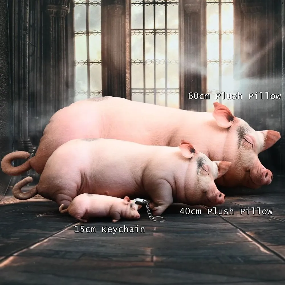 Plush Material Animal Body Pillow 40cm Size Soft Texture Animal Cushion Doll Toys Cute Design PP Cotton Filled Pig Keychain