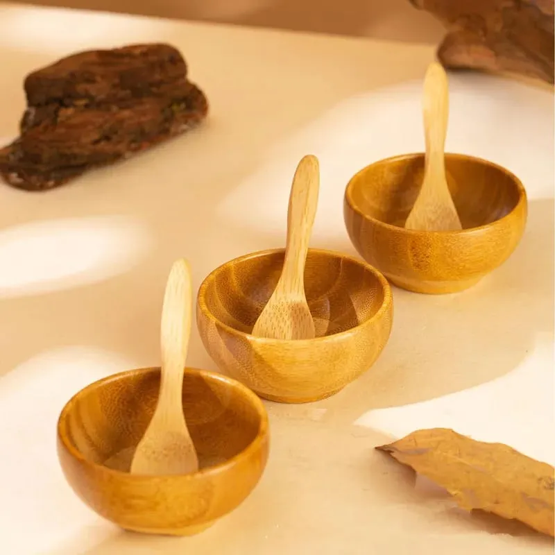 5/10/30/50pcs Bamboo DIY Face Mask Mixing Bowl with Spoon Aromatherapy Bowl Set Massage Oil Face Care Makeup Tool Kits