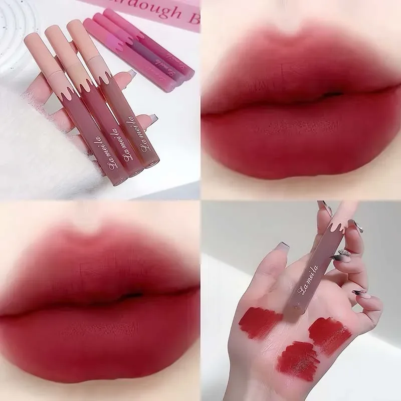6warna Velvet Matte Lip Gloss Waterproof Non Stick Cup Silky Matte Hawthorn Red Lipgloss Lipgloss Seksi Lipstik Makeup Murah Gincu Kosmetik — image 7