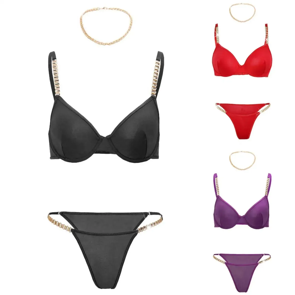 Women French Lace Minimizer Bra Set Lingerie Set For Women Cut Out Sexy 2 Piece Bra And Panty Set Strappy Underwear Lingerie