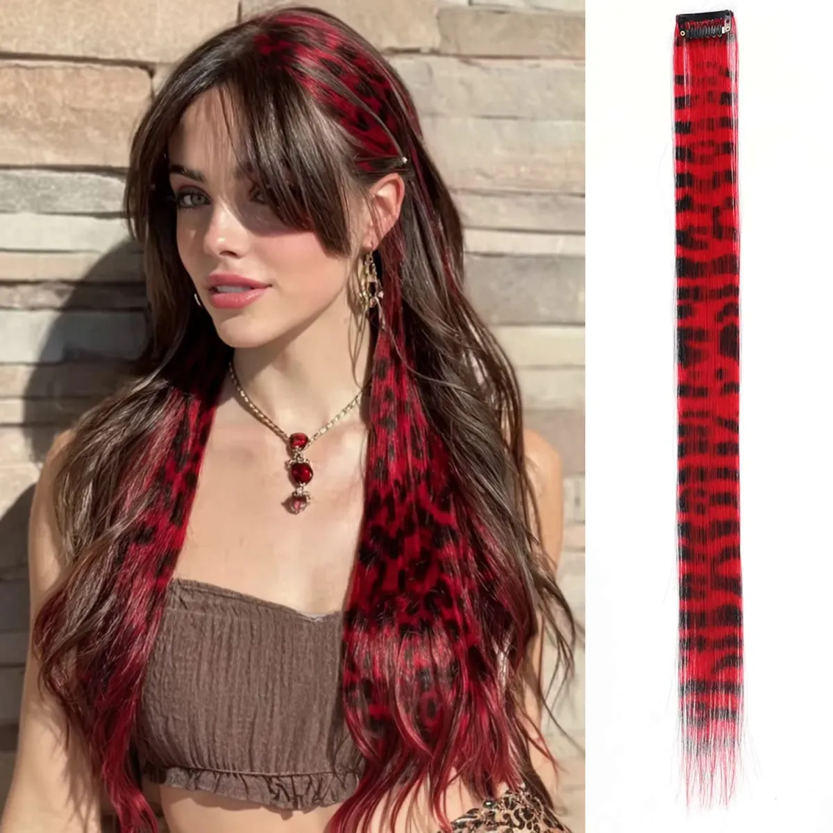 Synthetic Clip in Feather Hair Extensions 18inch 22inch Colorful Clip in Hair Halloween Christmas Party Use for Women Girls