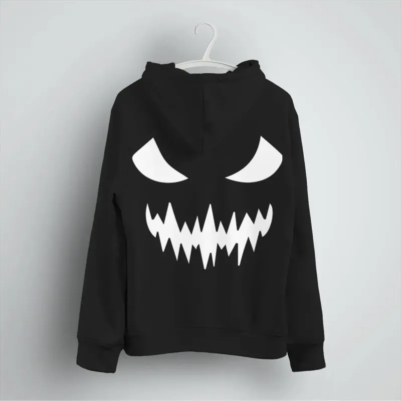 2026 Fashion Horror Movie Face Men's Hoodie Casual Long Sleeve Halloween Streetwear Unisex Luminous Style Hoodies
