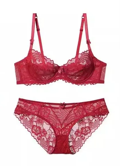 Women's Lace Bra Set Sexy Summer Lingerie French Style Seamless Bralette Oversized Petite Pure White Underwear Set S-XL YUQI