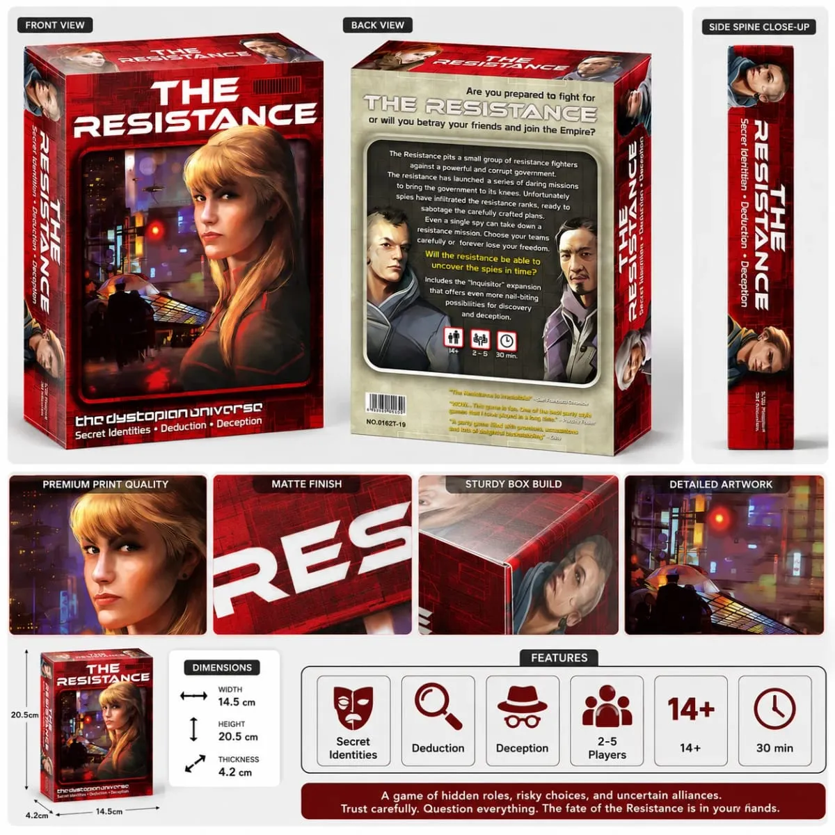 The Resistance Dystopian Social Deduction Card Game Secret Identity Strategy Party Teens Adults English Version