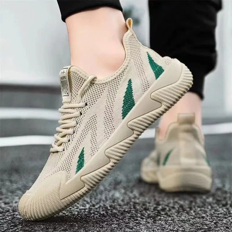 Men Casual Sneakers Breathable Leisure Sports Air Mesh Shoes Versatile Running Soft Sole Men's Trendy Shoes Flat Male Sneakers