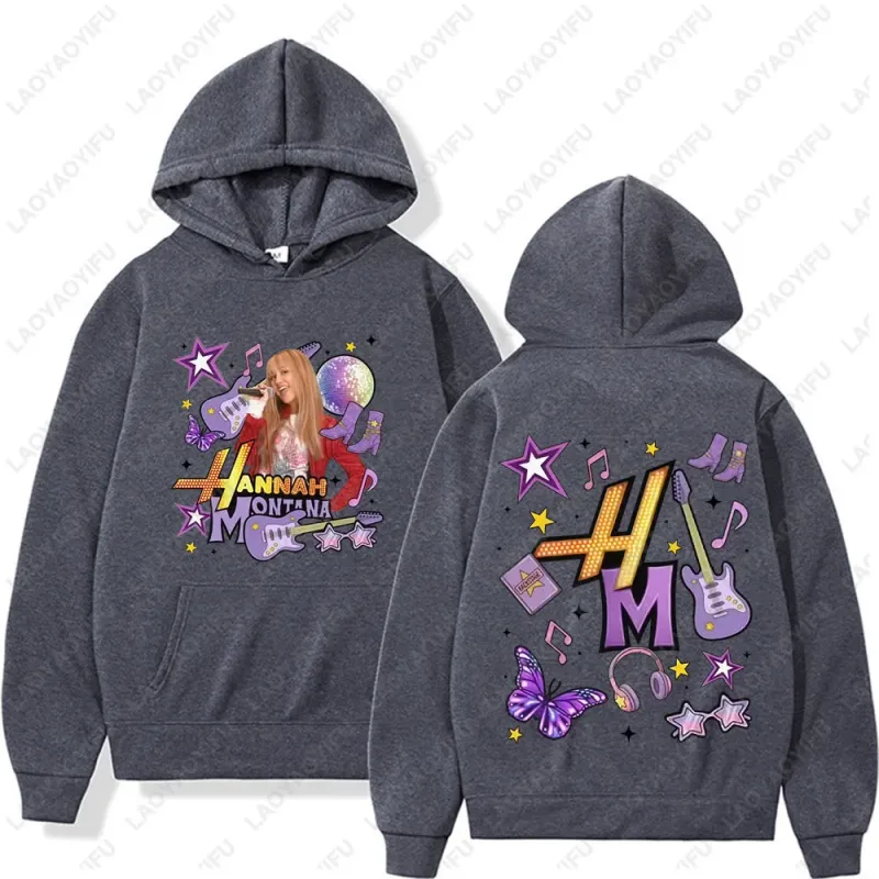 Hannah Montana 20Th Anniversary Printed Hoodies Men Women Fashion Aesthetic Sweatshirts Long Sleeve Pullovers Streetwear