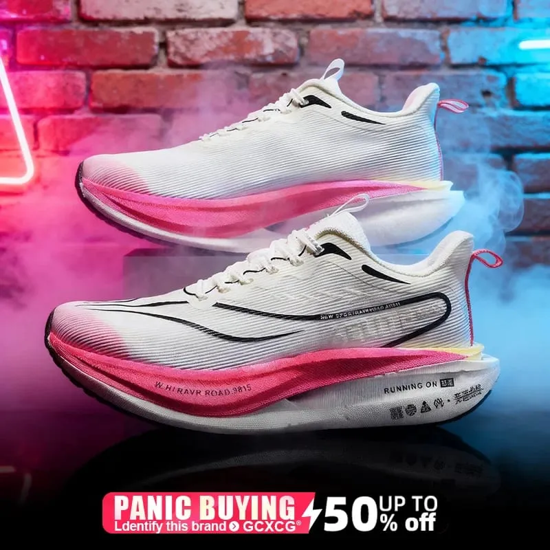 Men Running Shoes Carbon Board Speciality Marathon Sports Breathable Lightweight Women's Comfortable Athletic Nonskid Sneakers