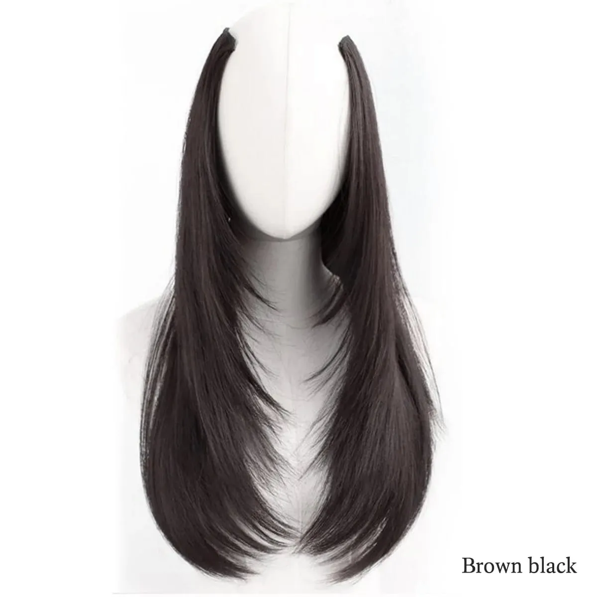 Synthetic layered V-shaped hair extension wig women's heat-resistant clip hair wig atmosphere long curly hair