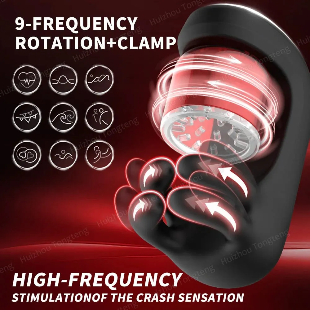 9 Biting Rotating Modes Blowjob Sex Machine Stroker for Training Stimulation Increase Endurance Adult Sex Toys for Men Pleasure