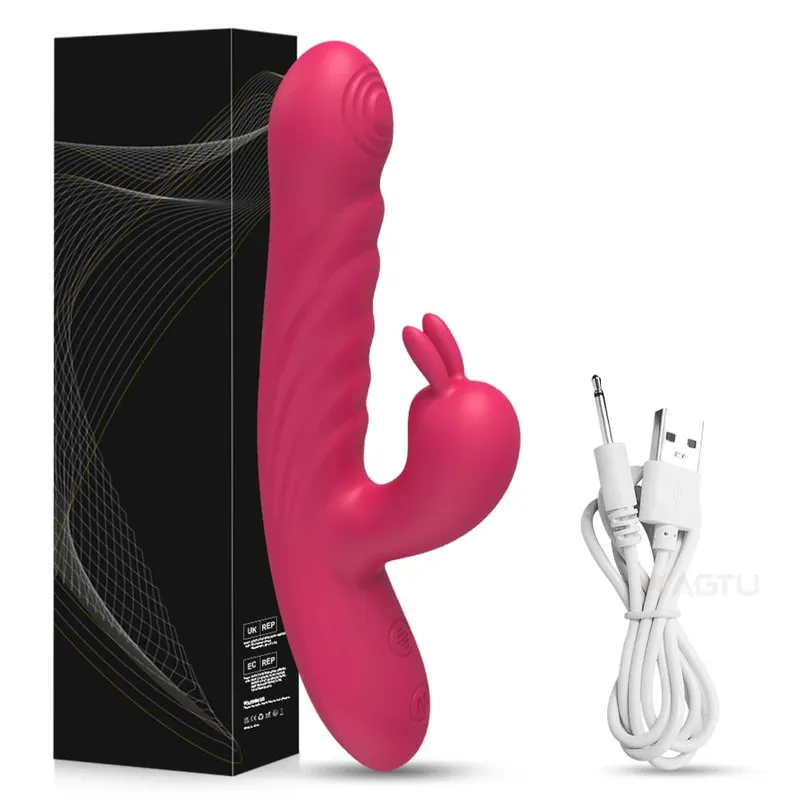 Adult Sex Toy Thrusting Rabbit VIbrator for Women Vibrating Dildo Telescopic G-Spot Clitoris Stimulator Female Masturbator