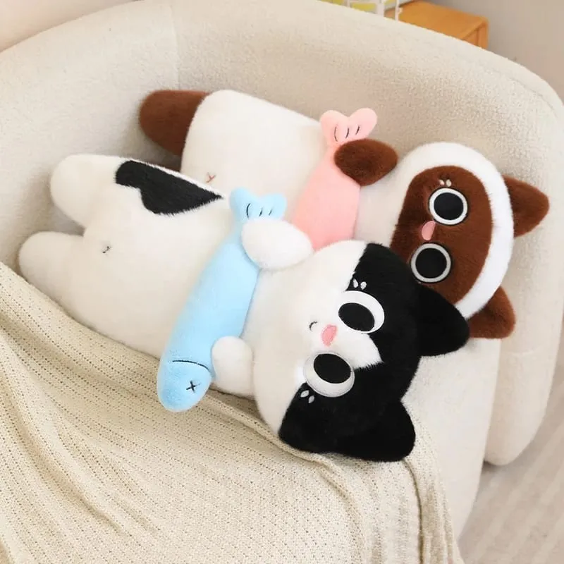 Cat Plush Toys Adorably Cat Stuffed Pillow Kawaii Soft Sofa Cushion Home Decor Toys Accompany Sleep Toy Birthday Gifts — image 6