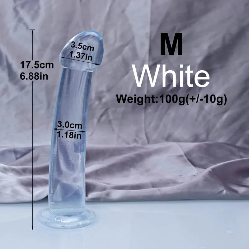 Cheap TPE Transparent Anal Plug Jelly Dildo 4Sizes Suction Cup Cock Vaginal Masturbation Soft Small Penis Women Man Sex Toys
