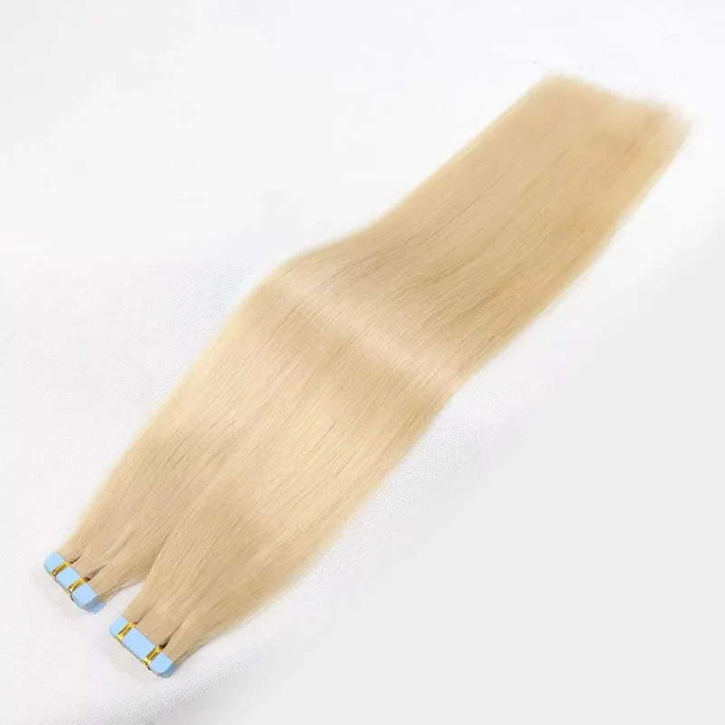 #4 Brown Tape In Human Hair Extensions For Women Blonde Highlight Double Drawn Invisible Balayage Tape In Hair 20pcs/Pack 20Inch
