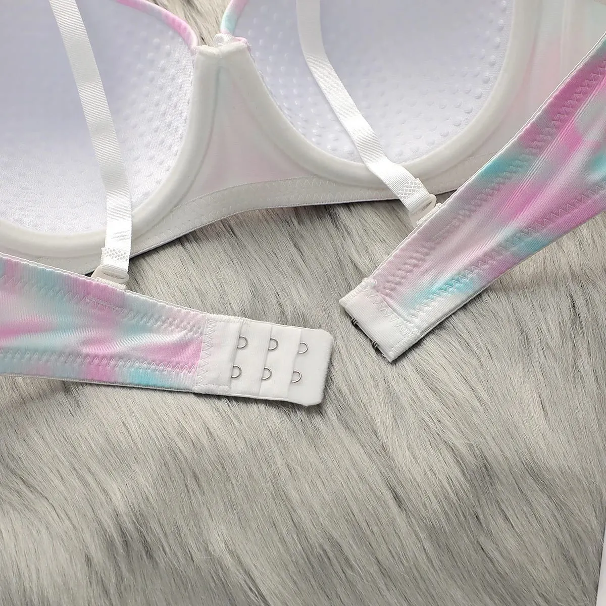 Women's Sexy Lingerie Set Push Up Bra and Panty Set Colorful Printed Underwire Bras Bikini Set Comfotable Intimates