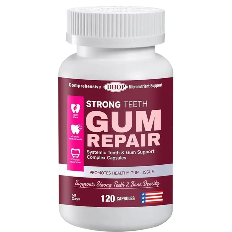 Strong Teeth Capsules Support Tooth Enamel and Gum Tissue Health with Vitamin C Vitamin D3 K2 Calcium and Zinc 120 Capsules