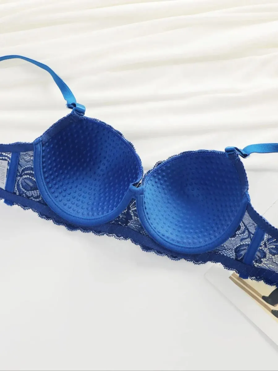 Women's Bras Set Sexy Beauty Back Tops Lace Push Up Bra and Panty Sets Underwire Lingerie Set Solid Padded Intimates Underwear