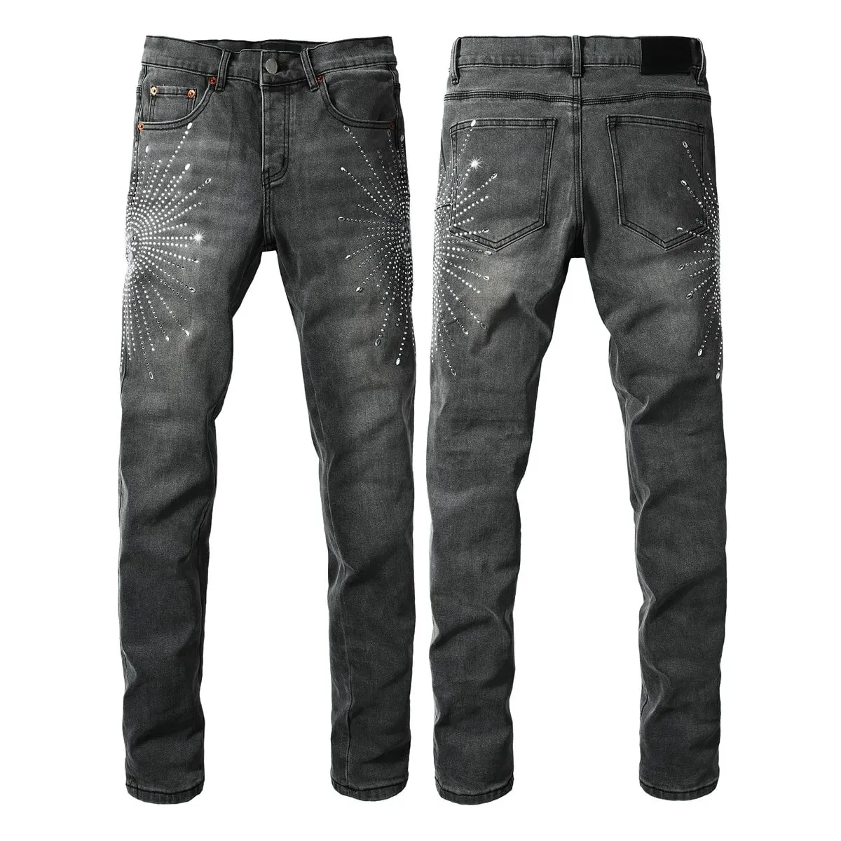 Men Jeans Fashion Americans High street Retro wash multiple styles graffiti print Low Rise Hole Patch Elastic Skinny Jeans pants