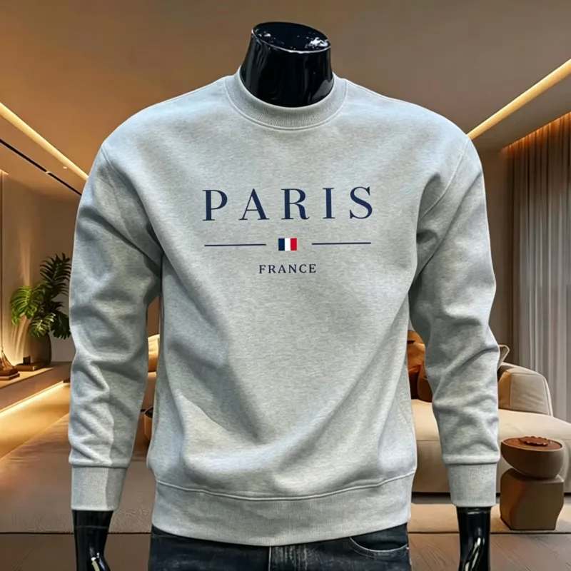 O-Neck Casual Mens Sweatshirts Printing Tops Outdoors Sports Jogging Mens Clothing Versatile Pullover Daily Street Sportswear