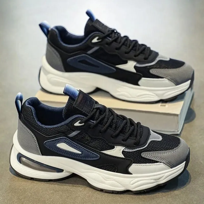 Low-Top Casual Shoes for Men Slip-Resistant Wear-Resistant Comfortable Mesh Breathable Chunky Retro Sneakers