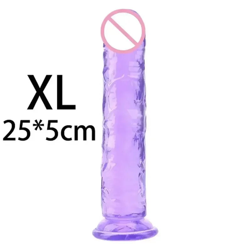 Cheap Women Erotic Anal 5 Colors Big Transparent Dildo Suction Cup Jelly Dick Sex Toys Soft Clitori Vaginal Masturbators Penis