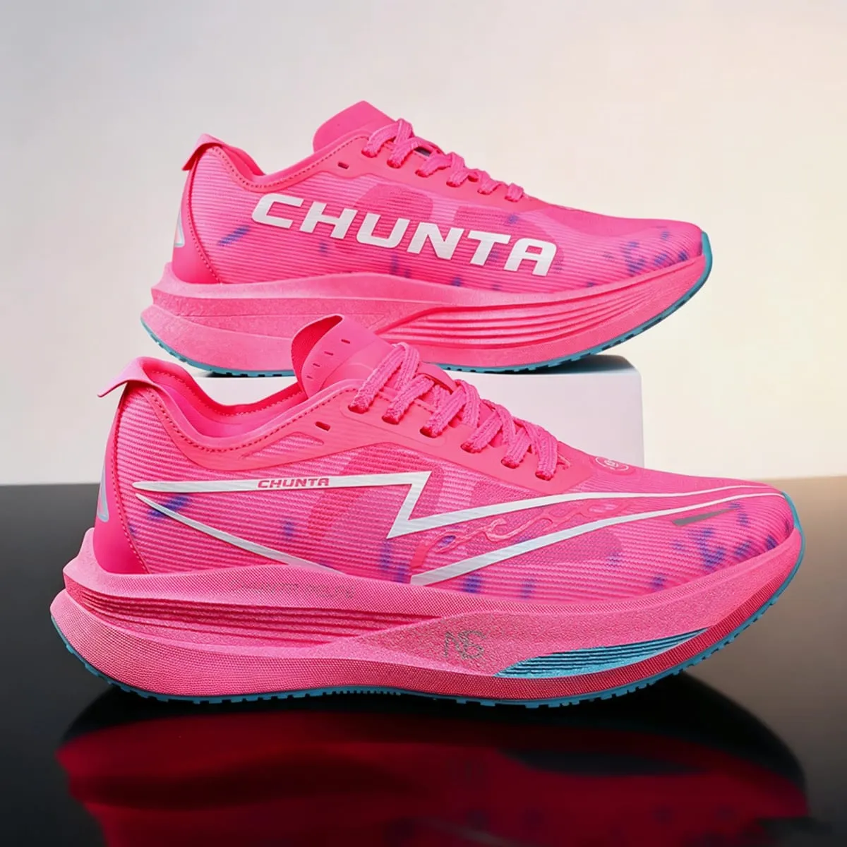 Men's and Women's Running Shoes Anti Slip and Shock-Absorbing Carbon Fiber Board Professional Marathon Chunta Sports Shoes
