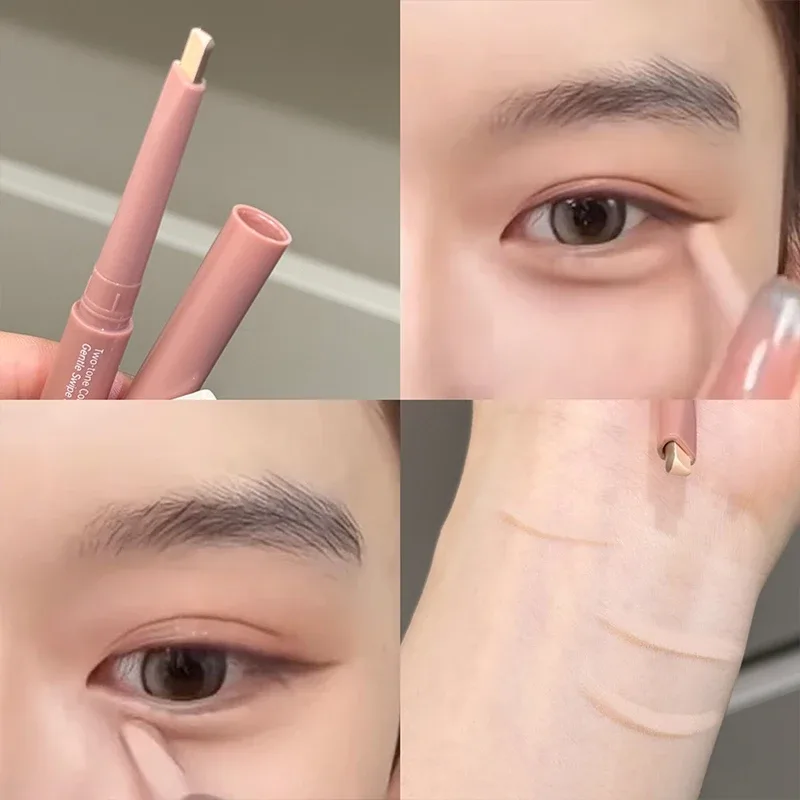 ART VALUE Two-tone Lying Silkworm Pen Under Eye Liner Brighten Shadow Makeup Pencil Nude Pink Lower Eyelid Highlighter Contour