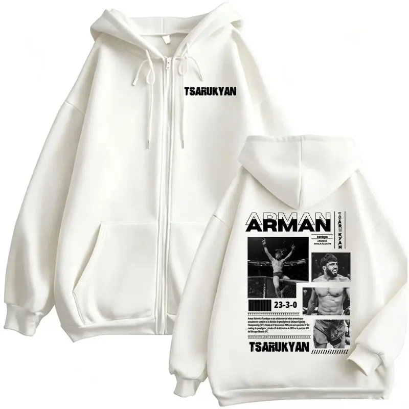 Arman Tsarukyan Ahalkalakets Fan Gifts Sudadera Chaqueta Ropa de Hombre Sudaderas clásicas con Cremallera Casual Manga Larga Cardigan Abrigos