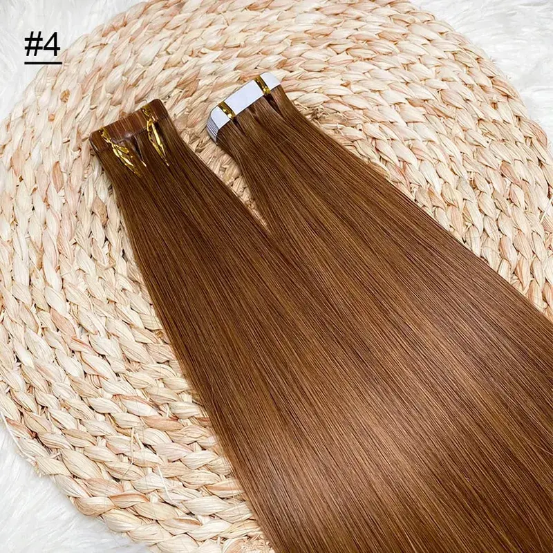 Blonde Seamless Tape in Hair Extensions Human Hair Skin Weft PU Tape on 20 PCS 18'-30' Length Easy Installation Hair Extensions