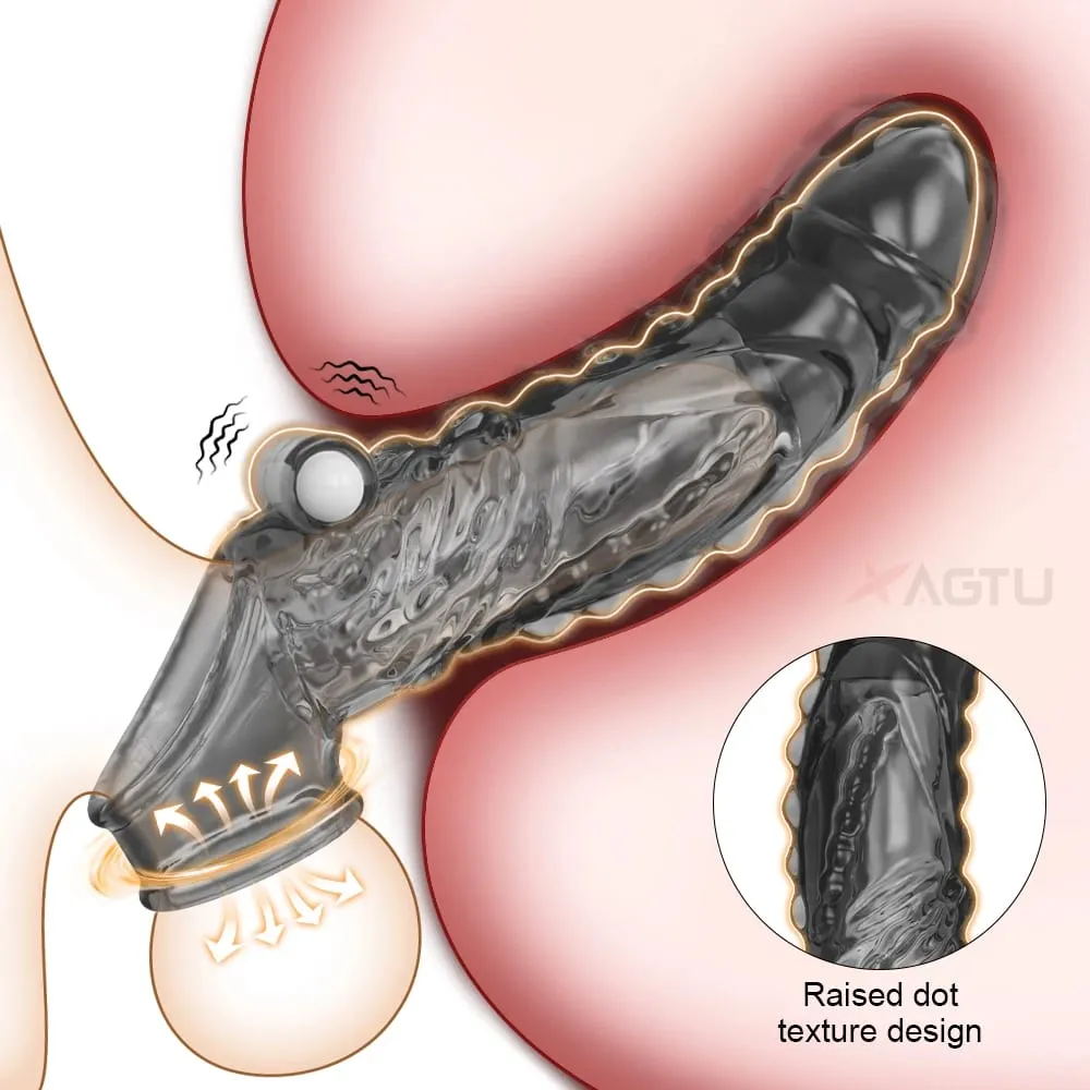 Vibrating Penis Sleeve for Men Penis Enlarge Penis Extension Penis G-Spot Vagina Vibrator Adult Goods Sex Toy for Couples