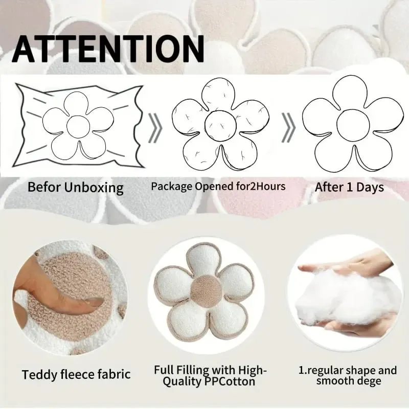 Luxury Sunflower Petal Flower Pillow Sofa Living Room Cushion Bay Window Bed Decor Headrest Backrest Pad PP Cotton Filled Pillow