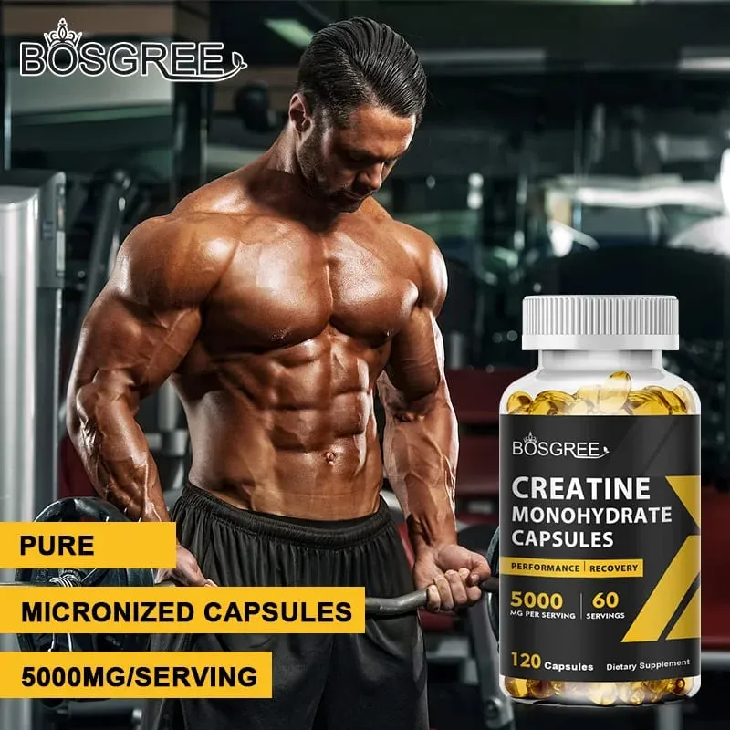 Creatine Monohydrate Capsules | Creatine Pills Supports Workout Recovery Lean Muscle Gain Performance，Creatine Supplements