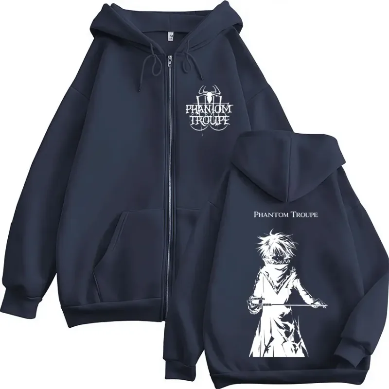 Anime Hunter x Hunter Feitan Portor Zipper Hoodies Men Women Clothing Oversized Fleece Zip Up Hooded Sweatshirts Coat Streetwear