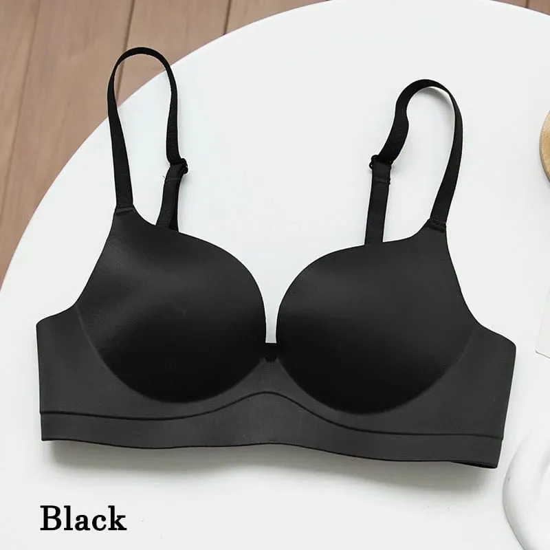 1Pcs Women Seamless Wireless Push Up Bra for Women Nude Brown Smooth Contour Cup Invisible Underwire-Free Bralette Daily Wear