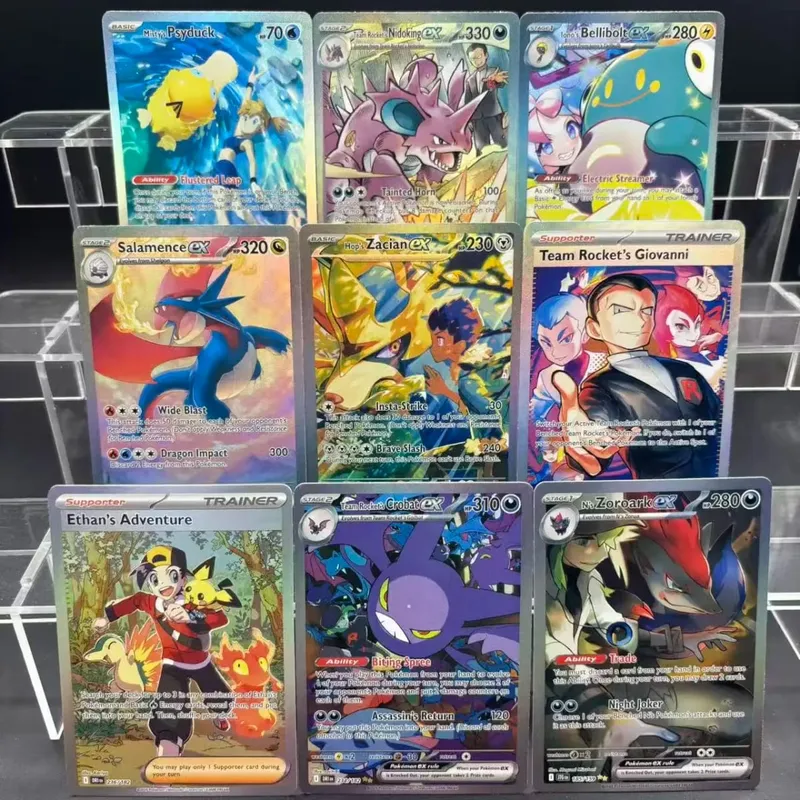 DIY Collection Cards Psyduck Salamence Crobat Mewtwo ex EN Self Made Single Card Classic Game Anime Card Gift Toy