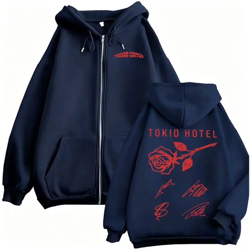 Tokio Hotel ARENA TOUR 2026 Signature Zipper Hoodies Men's Fashion Classic Sweatshirt Jacket Coats Casual Fleece Zip Up Pullover