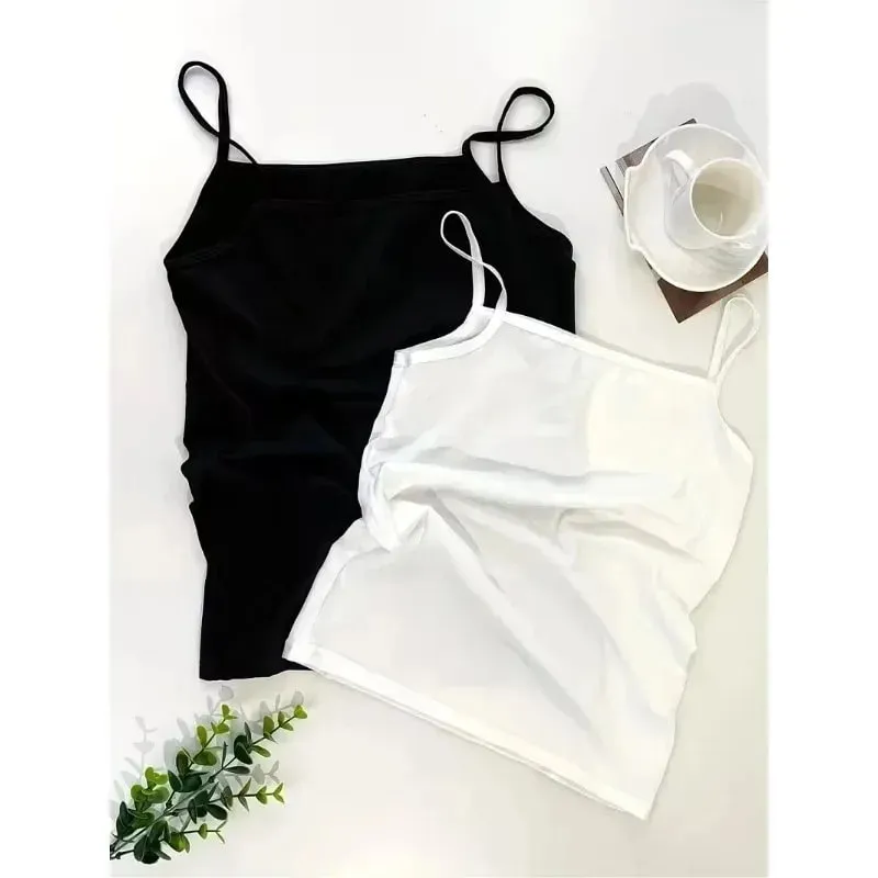 Women Summer Spaghetti Strap Cami Tank Top Beach Flip‑flop Seashell Print Sleeveless Camisole Casual Holiday Y2K Daily Wear Tops