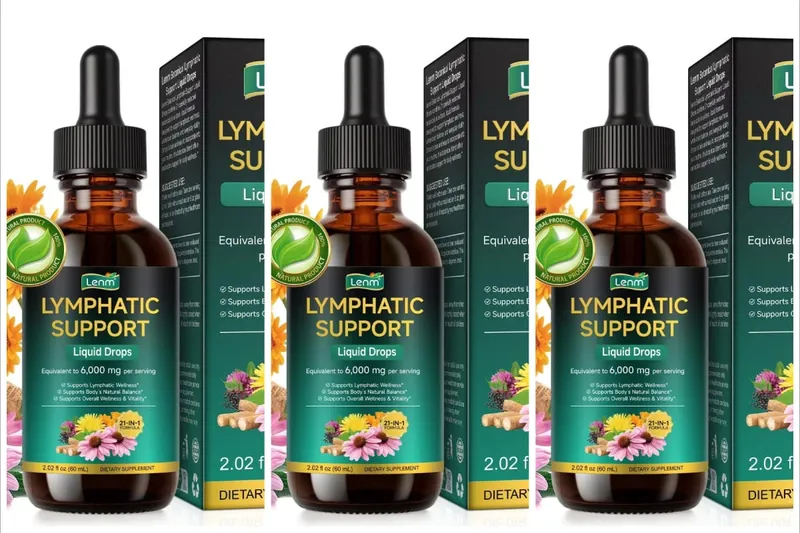 Lenm 60ml Lymphatic System Cleanse Immune Support Liquid Supplements Natural Organic Lymphatic Herbal Drops for BalanceSupport