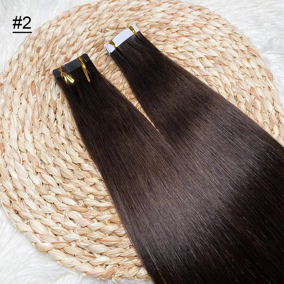 Blonde Seamless Tape in Hair Extensions Human Hair Skin Weft PU Tape on 20 PCS 18'-30' Length Easy Installation Hair Extensions