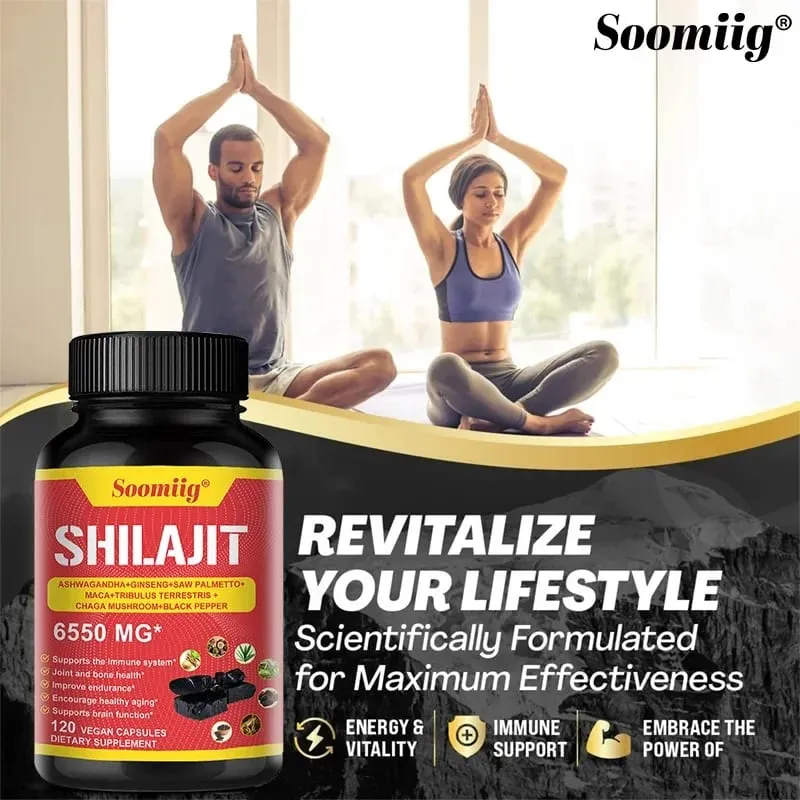 Pure Himalayan Shilajit Capsules - Supports Healthy Aging Bones and Joints Improves Energy Endurance and Muscle Recovery
