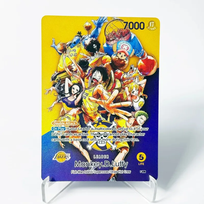 One Piece US College Basketball Luffy Promo Card Straw Hat Crew Anime Collectibles Replica High Quality Cards Foil Texture Card