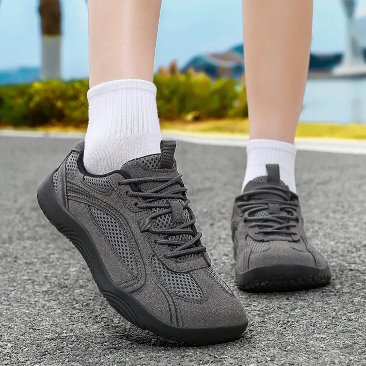 Homens mulheres tênis de dedo largo retro sapatos de treinamento tamanho grande malha respirável antiderrapante sola plana ao ar livre sapatos esportivos casuais