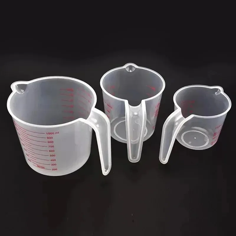 Kusina Food Grade 0.25L 0.5L 1L Plastic Tip Mouth Pot Ibuhos ang Spout Clear Measuring Cup Household Baking Scale Cup Tool sa Kusina