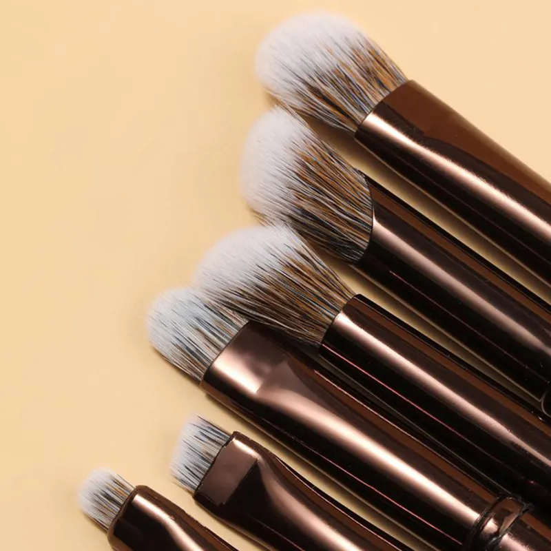6Pcs Mini Travel Makeup Brushes Set With Box Portable Cosmetic Powder Foundation Blush Concealer Brushes Makeup Tools