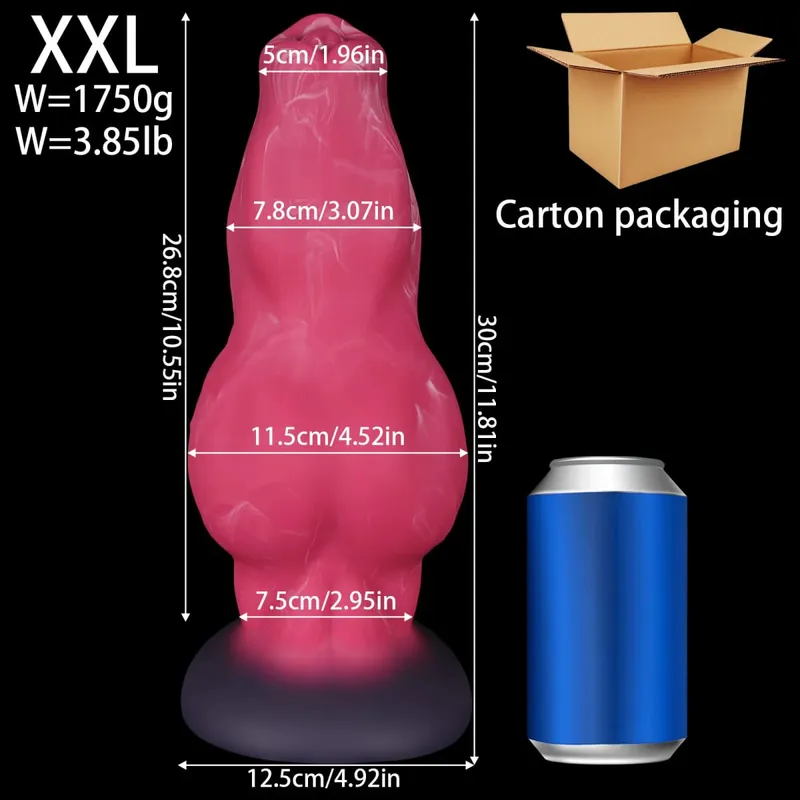 Silicone Dog Knot Dildo with Suction Cup Big Anal Plug Long Anal Beads Butt Plug Gay Sex Toy for Women Men Prostate Massager
