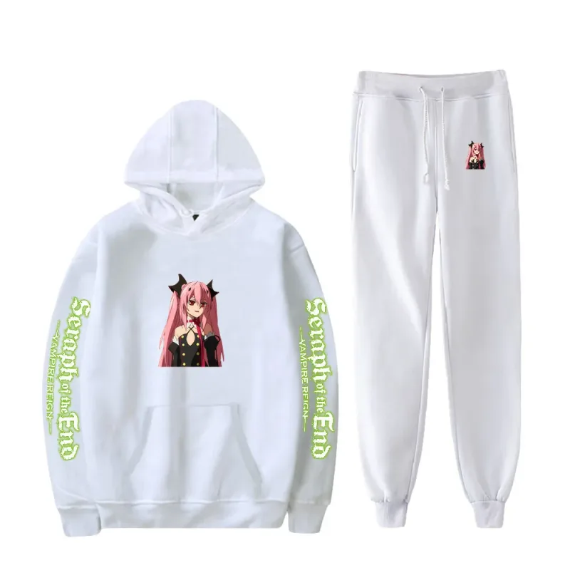 Harajuku confortable Seraph de la fin imprimé sweat-shirt pantalons de survêtement costume à capuche + pantalon costume garçons/filles 2 pièces ensemble vêtements