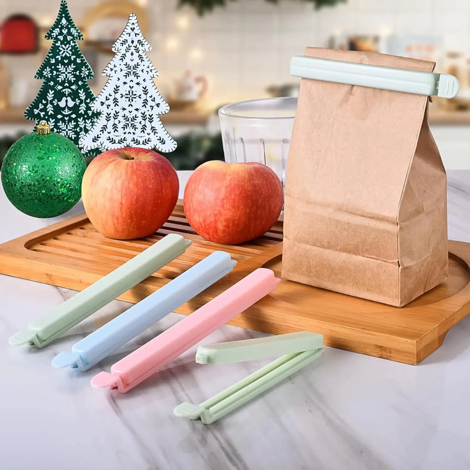Airtight Food Storage Bag Clips 20pcs Plastic Sealing Clamps for Keeping Food Fresh Moisture Proof Chip & Cereal Bag Sealer