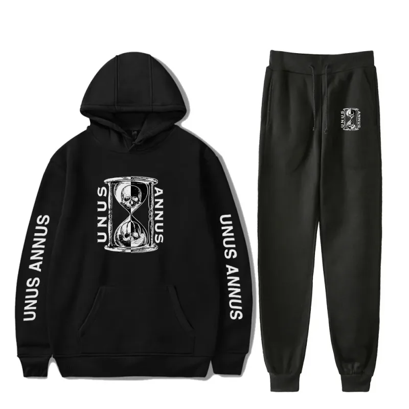 Popular Comfortable Unus Annus Print Sweatshirt Sweatpants Suit Hoodies+ Trousers Suit Boys/Girls 2 Piece Set Clothes